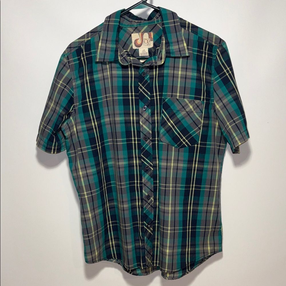 OP Green and Blue Plaid Button Down Shirt